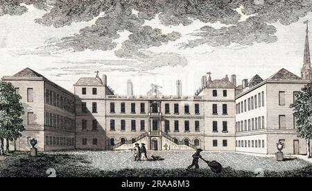 Die Südfront des Northumberland House in Charing Cross, Heimat der Herzöge von Northumberland bis zu seinem Abriss im Jahr 1874, um Platz für die Northumberland Avenue zu machen. Datum: Ca. 1750 Stockfoto