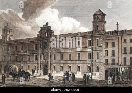 Die nördliche (Straßen-)Front des Northumberland House in Charing Cross, Heimat der Herzöge von Northumberland bis zu seinem Abriss im Jahr 1874, um Platz für die Northumberland Avenue zu machen. Datum: 1816 Stockfoto