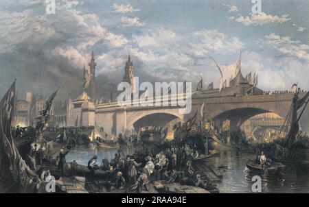 Die neue London Bridge wurde von William IV. Und Königin Adelaide eröffnet. Datum: 1. August 1831 Stockfoto