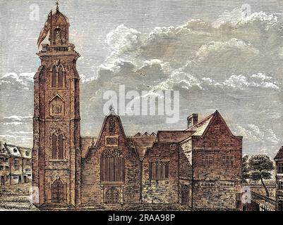 Alte St. Martin-Kirche, die 1722 durch das aktuelle Gebäude ersetzt wird. Datum: Ca. 1700 Stockfoto