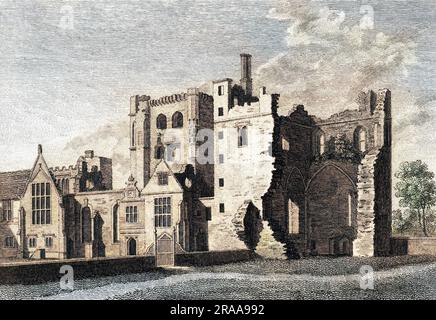 Das Schloss von Ashby-de-la-Zouch, Leicestershire. Datum: 1773 Stockfoto