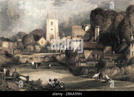Bellen, jetzt Teil von London, als es ein hübsches Essex-Dorf war... Datum: Ca. 1840 Stockfoto
