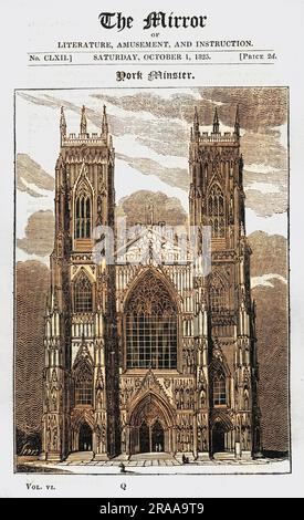 Die Westfront des York Minster, dargestellt auf dem Titelblatt des Spiegels, 1. Oktober 1825. Datum: 1825 Stockfoto