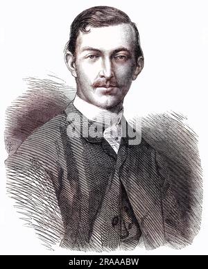 Sesarjewitsch von Russland (1843-1865), ältester Sohn und Erbe von Zar Alexander II Der Tsesarevich war ein begabter junger Mann, der in einer liberalen Tradition von den besten Tutoren ausgebildet wurde, in der Erwartung, dass er eines Tages als Zar regiert hätte. Nachdem er im Oktober 1864 mit seiner Familie in Darmstadt seine Verlobung mit Prinzessin Dagmar von Dänemark gefeiert hatte, ging der Tsesarevich weiter nach Italien, um die Bildungsreise fortzusetzen, die er einige Monate zuvor begonnen hatte. In Florenz wurde er plötzlich Opfer von Rückenschmerzen, die so stark waren, dass er getragen werden musste. Er verbrachte sechs Wochen im Bett und unterzog sich einer Reihe schmerzhafter Behandlungen Stockfoto