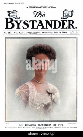 Prinzessin Alexandra, Herzogin von Fife (1891-1959), später Prinzessin Arthur von Connaught, die vor kurzem auf dem Titelblatt des Zuschauermagazins vorgestellt wurde. Datum: 1909 Stockfoto