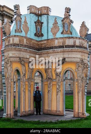 Illusionistischer Pavillon des Kölner Künstlers Florian Dombois im Innenhof des Parlamentsgebäudes Potsdam, Brandenburg Stockfoto