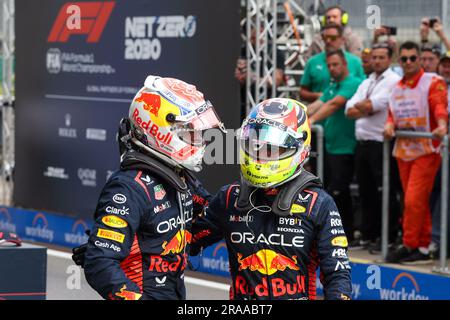 Spielberg, Steiermark, Österreich. 2. Juli 2023. Podium Celebration. Während DER FORMEL 1 ROLEX GROSSER PREIS VON OSTERREICH 2023 - Jun29 bis Jul2 in RedbullRing - Spielberg, Österreich (Kreditbild: © Alessio De Marco/ZUMA Press Wire) NUR REDAKTIONELLE VERWENDUNG! Nicht für den kommerziellen GEBRAUCH! Kredit: ZUMA Press, Inc./Alamy Live News Stockfoto