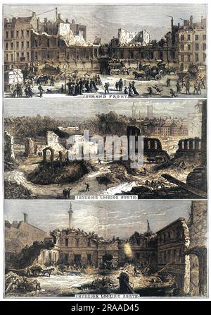 Der Abriss von Northumberland House, Charing Cross, macht Platz in der Northumberland Avenue zwischen Trafalgar Square und dem Embankment. Datum: 1875 Stockfoto