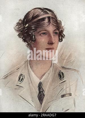 Lady Londonderry, früher Honor Edith Chaplin, wurde 1918 als Präsidentin der Women's war Services Legion (früher bekannt als die Women's Legion), die Militärkochen und Autofahrer für das Kriegsministerium bereitstellte, abgebildet. Sie erhielt den Orden der Dame des Britischen Reiches für ihre Arbeit während des Krieges. Datum: 1918 Stockfoto