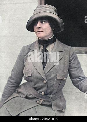 Anne Tracy Morgan (25. Juli 1873 bis 29. Januar 1952), jüngste Tochter des Finanziers, John Pierpoint Morgan und amerikanischer Philanthrop, der Frankreich während und nach dem Ersten und Zweiten Weltkrieg Hilfsmaßnahmen gewährte Von 1917 bis 1921 nahm Morgan seinen Wohnsitz in der Nähe der französischen Front, nicht weit von Soissons und der "Chemin des Dames" in Blérancourt, Und leitete eine beeindruckende Hilfsorganisation, die American Friends of France (sie beschäftigte mehrere hundert Menschen gleichzeitig, Freiwillige aus dem Ausland und vor Ort rekrutierte Mitarbeiter), die zum Teil aus ihren eigenen tiefen Taschen finanziert wurde, zum Teil mit dem HE Stockfoto