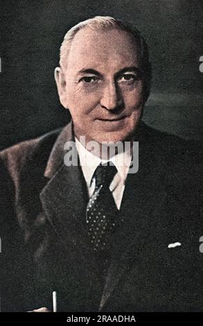 James 'Jim' Griffiths, Labour-M.P. für Llanelli, Wales von 1936 bis 1970. Hier vor den Wahlen von 1950 war er in der Labour-Regierung von 1945 bis 50 als Minister für die Nationalversicherung tätig, eine Schlüsselrolle bei der Schaffung des Wohlfahrtsstaats. Nach dem Labour-Sieg bei den Wahlen im Februar 1950 diente er als Staatssekretär für die Kolonien. Datum: 1890 - 1975 Stockfoto