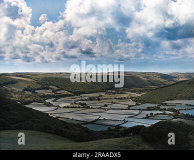 Ein schöner Eindruck vom Rheidol Valley, das westlich von Abersytwyth, Ceredigion, Wales verläuft. Diese Aussicht ist etwa 8 Meilen von der Stadt entfernt. Datum: 1960er Stockfoto