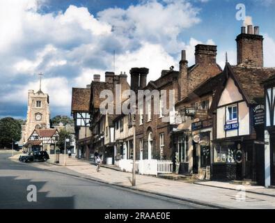 Pinner High Street, London Borough of Harrow, North West London, England. Datum: 1950er Stockfoto