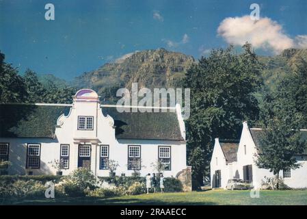 Häuser im niederländischen Kolonialstil, erbaut im frühen 19. Jahrhundert in Stellenbosch, Südafrika. Datum: Anfang des 19. Jahrhunderts Stockfoto