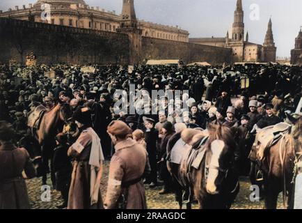 Palmsonntag ist ein christliches Fest, dass am letzten Sonntag vor Ostern. Es ist von Hunderten von Menschen auf dem Roten Platz in Moskau jedes Jahr gefeiert. Datum: ca. 1900 Stockfoto