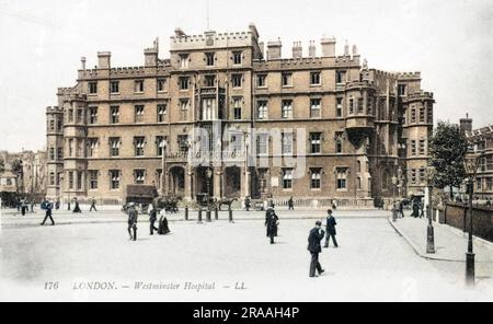 Außenansicht des Westminster Hospital, London Stockfoto