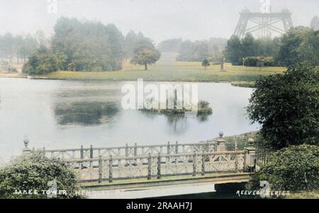 Der Wembley Park Tower ist im Bau. Auch bekannt als Watkin's Tower, sollte es das Herzstück eines Vergnügungsparks sein und auf dem 358 Meter hohen Eiffelturm basieren. Das Projekt hatte nach Abschluss der ersten Ebene (47 Meter) keine Mittel mehr und wurde 1907 abgerissen. Datum: C. 1900er Stockfoto