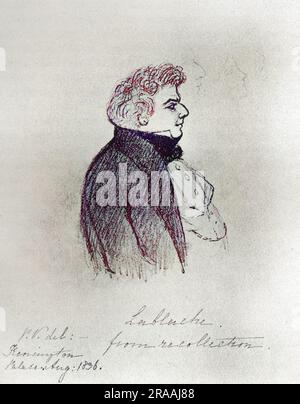Luigi Lablache (1794-1858), italienischer Bass-Opernsänger, skizziert aus der Erinnerung von Prinzessin Victoria im Jahr 1836. Datum: 1836 Stockfoto