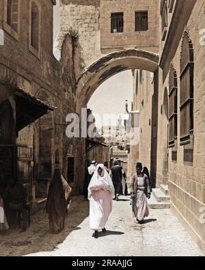 Ecce Homo Arch, Via Dolorosa, Jerusalem, Heiliges Land. Datum: Ca. 1870 Stockfoto