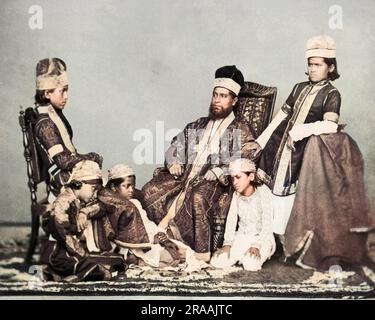 Eine Mogul-Familie, Indien. Die Moguls lebten im Norden Indiens und waren Nachkommen von Tamerlane. Datum: Ca. 1890er Stockfoto