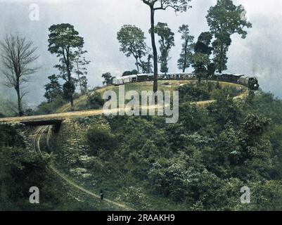 Chinbatti Schleife, Darjeeling Eisenbahn, Indien Stockfoto