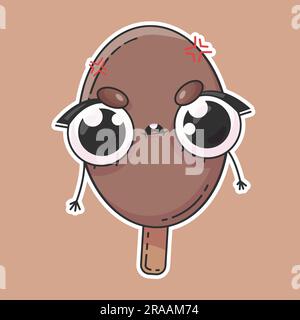 Vektorabbildung eines Eiscreme-Stickers Stock Vektor