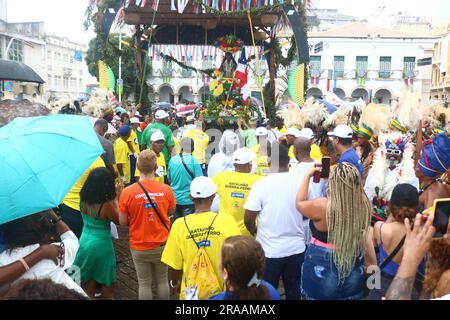 Salvador, Brasilien. 02. Juli 2023. Feierlichkeiten zur Zweihundertjahrfeier der Unabhängigkeit Brasiliens in Bahia, diesen Sonntag, (02), in Salvador, (BA). Kredit: Mauro Akin Nassor/FotoArena/Alamy Live News Stockfoto