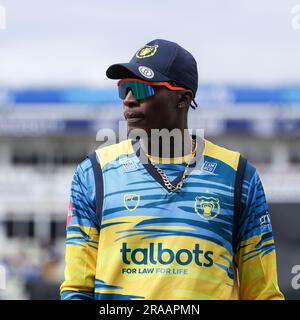 Birmingham, Großbritannien. 02. Juli 2023. Bears' Dominic Drakes wurde während des Vitality T20 Blast-Spiels zwischen Birmingham Bears und Durham am Edgbaston Cricket Ground, Birmingham, England, am 2. Juli 2023 fotografiert. Foto: Stuart Leggett. Nur redaktionelle Verwendung, Lizenz für kommerzielle Verwendung erforderlich. Keine Verwendung bei Wetten, Spielen oder Veröffentlichungen von Clubs/Ligen/Spielern. Kredit: UK Sports Pics Ltd/Alamy Live News Stockfoto