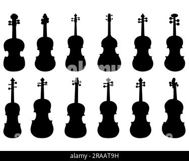 Set mit Violin Silhouette Stock Vektor
