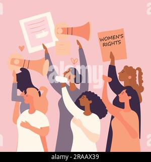 Abbildung des rechten flachen Vektors der Frau Stock Vektor