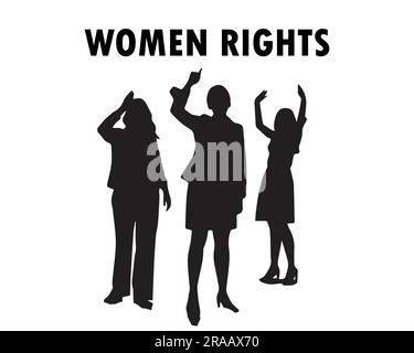 Ein Satz Silhouetten-Frauen-Rechtsvektor-Illustration Stock Vektor