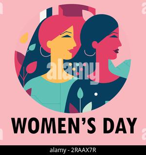 Abbildung: Flacher Frauentagsvektor Stock Vektor