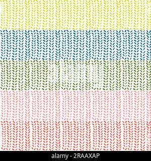 Handgezeichnetes nahtloses Strickmuster. Nahtloser Strickhintergrund. Vektordarstellung von Strickwaren für Hintergrund, Tapete, Geschenkpapier, Webseite Stock Vektor