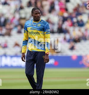 Birmingham, Großbritannien. 02. Juli 2023. *** Während des Vitality T20 Blast-Spiels zwischen Birmingham Bears und Durham am Edgbaston Cricket Ground, Birmingham, England, am 2. Juli 2023. Foto: Stuart Leggett. Nur redaktionelle Verwendung, Lizenz für kommerzielle Verwendung erforderlich. Keine Verwendung bei Wetten, Spielen oder Veröffentlichungen von Clubs/Ligen/Spielern. Kredit: UK Sports Pics Ltd/Alamy Live News Stockfoto