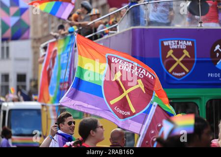 Der jährliche Pride march 2023 in London, Großbritannien Stockfoto