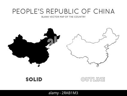 China-Karte. Leere Vektorkarte des Landes. Borders of China für Ihre Infografik. Vektorabbildung. Stock Vektor