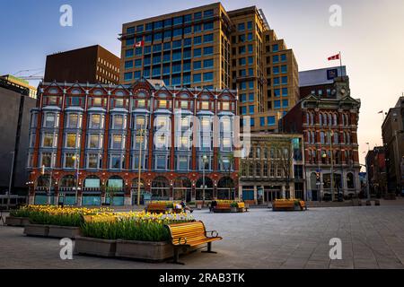 Ottawas bekanntes zentrales Gebäude befindet sich in der Elgin Street Stockfoto