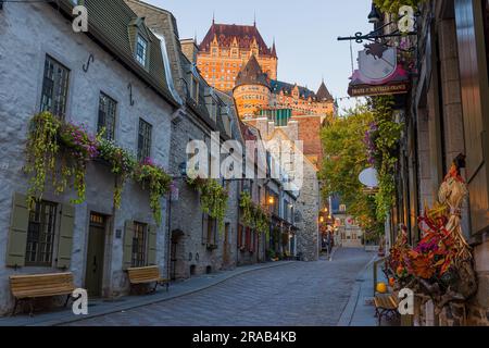 Quebec, Blick auf das Chateau Frontenac, das symbolische Gebäude der Stadt. Stockfoto