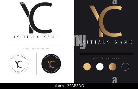 Luxuriöses YC- oder CY-Logo mit Textbuchstaben und Monogramm Stock Vektor