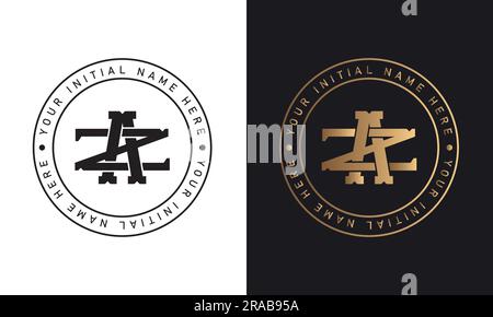 Luxus ZA oder AZ Initial Monogramm Text Letter Logo Design Interlocking ZA Streetwear Monogramm Modemonogramm Stock Vektor