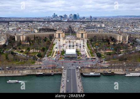 Ich liebe Paris im Februar Stockfoto