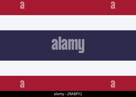Die offizielle derzeitige Flagge und das offizielle Wappen des Königreichs Thailand. Staatsflagge des Königreichs Thailand. Illustration. Stockfoto