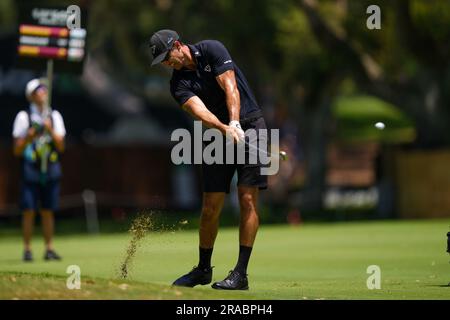 Cadiz, Spanien. 2. Juli 2023. CADIZ, SPANIEN - JULI 02: Cameron Tringale von Hyflyers GC am dritten Tag von LIV Golf - Andalusien im Real Club Valderrama am 2. Juli 2023 in Cadiz, Spanien. (Kreditbild: © DAX via ZUMA Press Wire) NUR REDAKTIONELLE VERWENDUNG! Nicht für den kommerziellen GEBRAUCH! Stockfoto