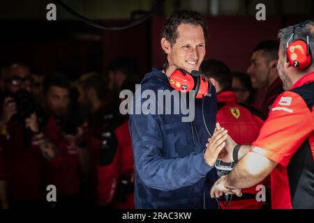 Spielberg, Österreich. 02. Juli 2023. Weltmeisterschaft F1 2023. Der Große Preis Österreichs. Rennen. John Elkann, CEO Exor und Ferrari President.während der Veranstaltung im Red Bull Ring, Oesterreich Ring, Formel 1, ÖSTERREICHISCHER Grand Prix, großer Preis von OESTERREICH, GP d'Autriche, Motorsport, Formel1, gebührenpflichtiges Bild, Copyright © Cristiano BARNI/ATP Images (BARNI Cristiano/ATP/SPP). Guthaben: SPP Sport Press Photo. Alamy Live News Stockfoto