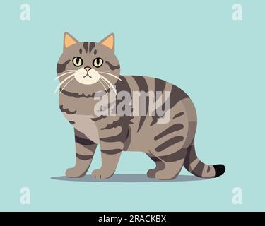 Abbildung des flachen Katzenvektors Stock Vektor