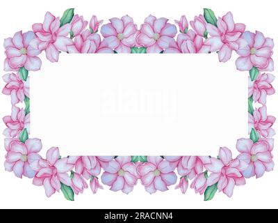 Aquarellvektor-Illustration einer Magnolienblume. Set mit dekorativen Elementen Stock Vektor