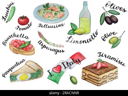 Süßigkeiten und Desserts. Lebensmittelanordnungen für Karten und Verpackungsdesign Stock Vektor