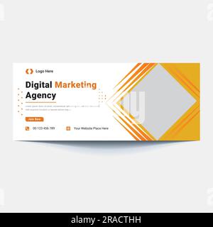 Vector – übergeordnetes Banner des digitalen Marketings. Header der Marketing-Website mit den Worten „digitales Marketing“ Stock Vektor