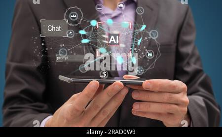 Futuristische digitale Verarbeitung eines biometrischen Identifikations-Fingerabdruckscanners für den Zugriff auf personenbezogene Finanzdaten. Überwachungs- und Sicherheitsscans Stockfoto