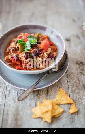Chili con Carne mit Tofu (vegan) Stockfoto